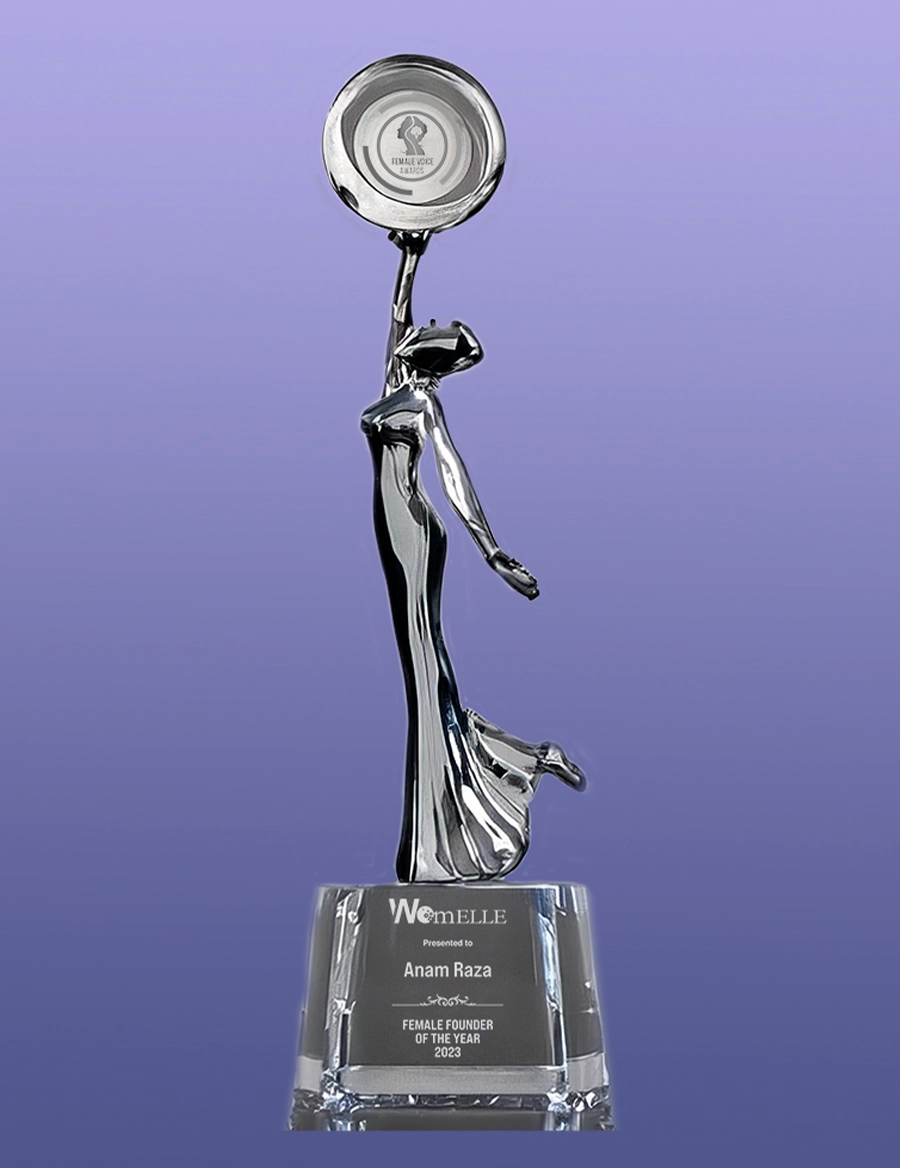 The Female Voice Awards trophy